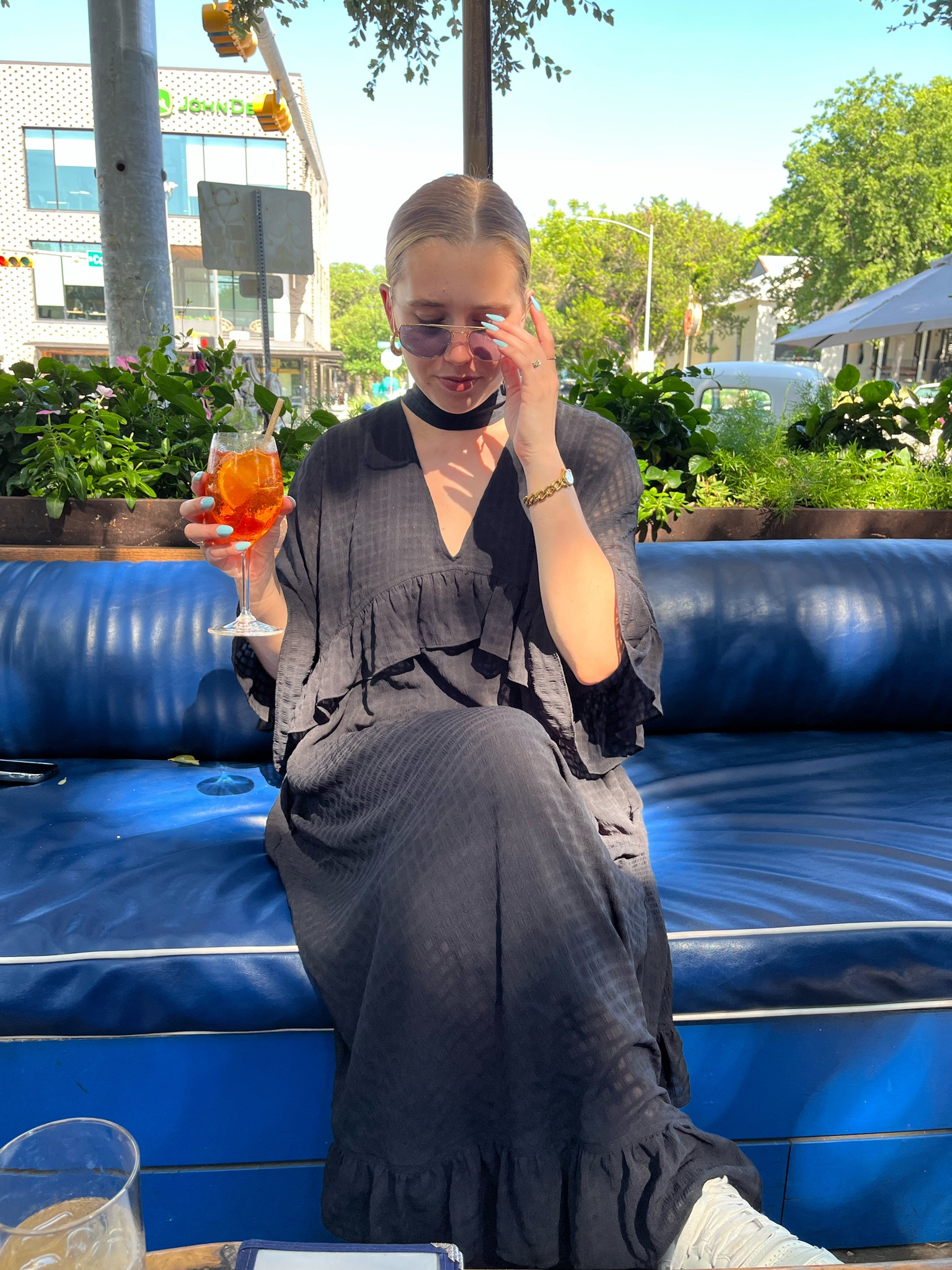 Top to Bottom
Sunnies: rayban (discontinued - similar version linked)
Dress: Ganni
Watch: hey Harper 
Shoes: Reebok classics