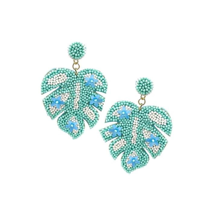 Mint Leaf Beaded Earrings | Sea Marie Designs