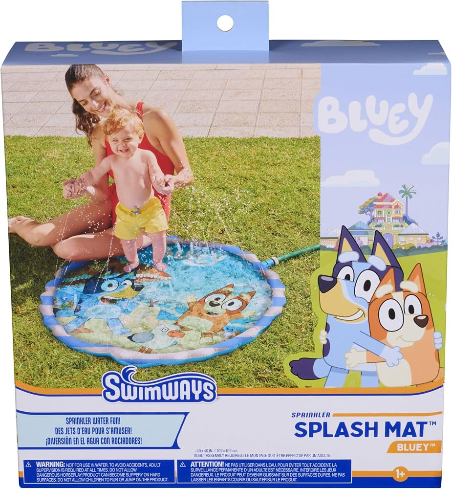 Swimways Bluey Splash Mat, Kids Splash Pad & Outdoor Toys, Bluey Pool Party Supplies & Water Toys... | Amazon (US)