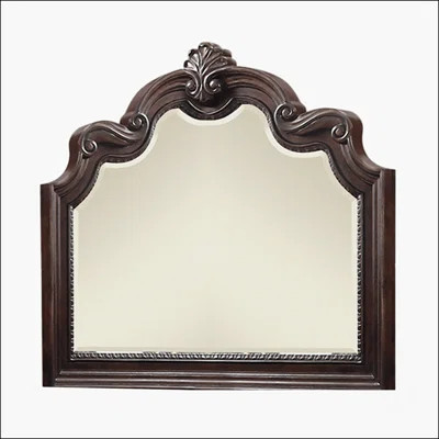 Exquisite Mohogany Ornate Mirror With Intricate Details And Beveled Glass, A Timeless Addition To Any Interior Decor. | Wayfair North America