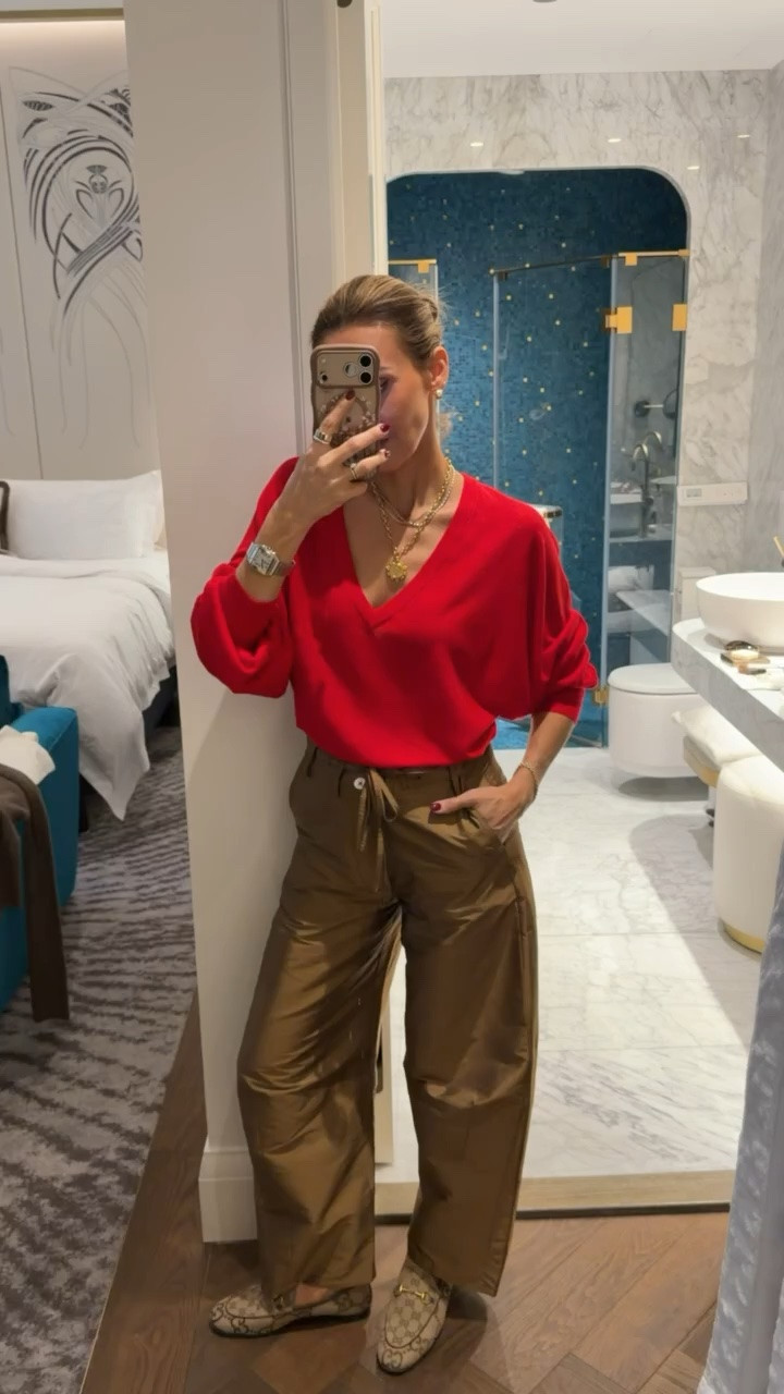 Dinner OOTN in Budapest. Loving these tafetta pants with a pop of color. Wearing a size 1 on the pants. I would usually wear with heels but we are walking to dinner so went with the beautiful loafers!

#LTKootd #LTKTravel #LTKdayinmylife
