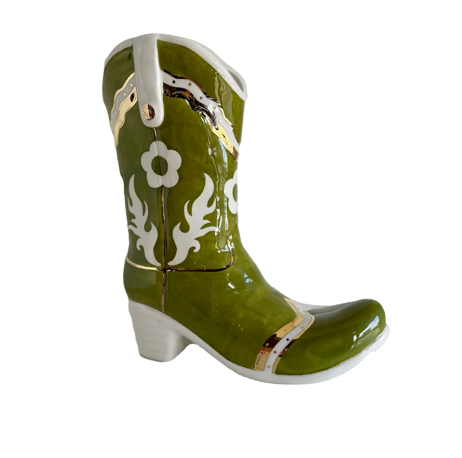 Single Tone Cowboy Boot Vase | Ruby Clay Company
