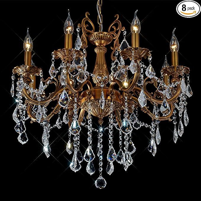 Crystal Chandeliers Contemporary Chandelier Island Lighting 8 Lights Candle Pendant Ceiling Light... | Amazon (US)