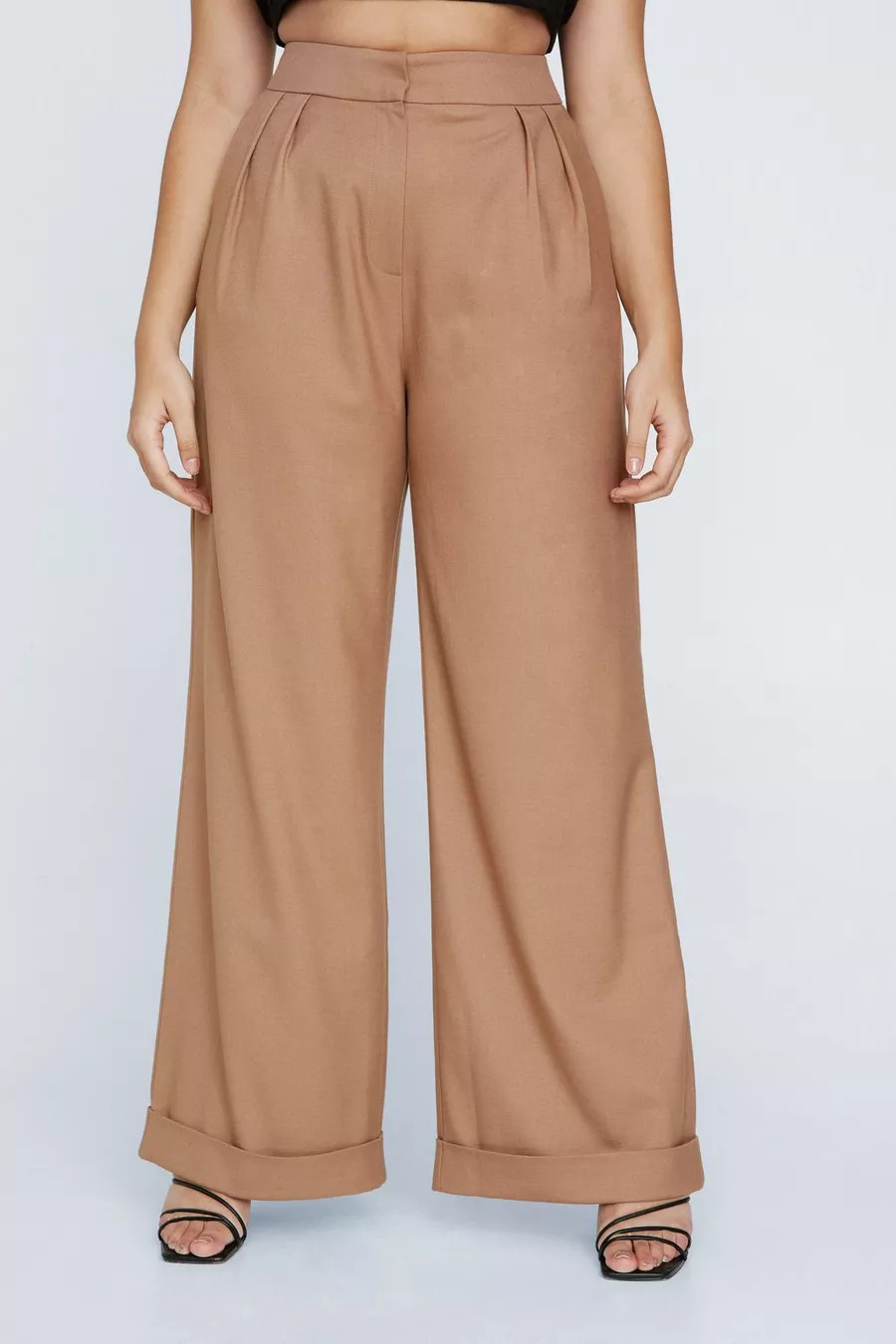 Plus Size Premium Twill Super Wide Leg Pants | Nasty Gal (US)