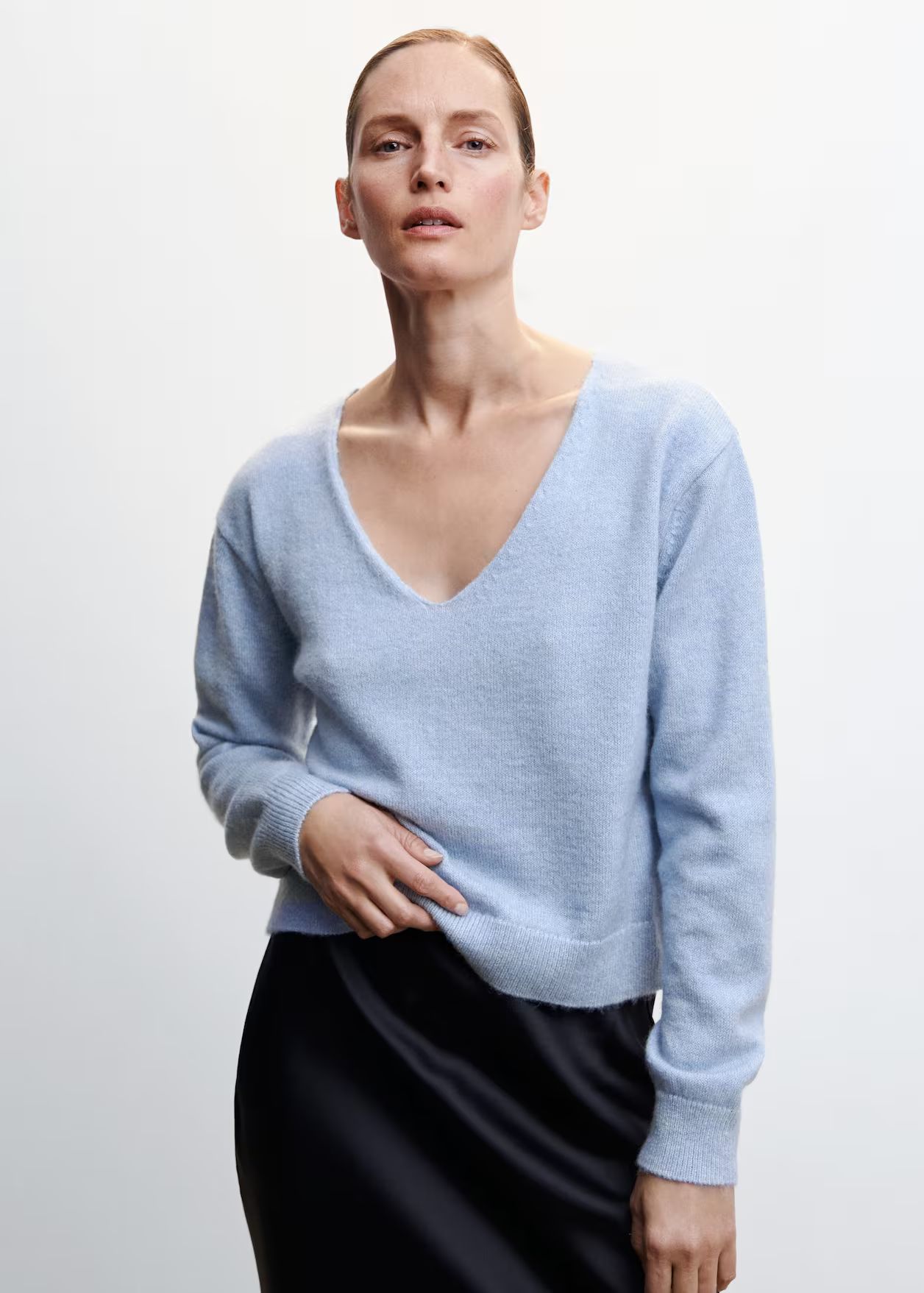 V-neck knit sweater -  Women | Mango USA | MANGO (US)