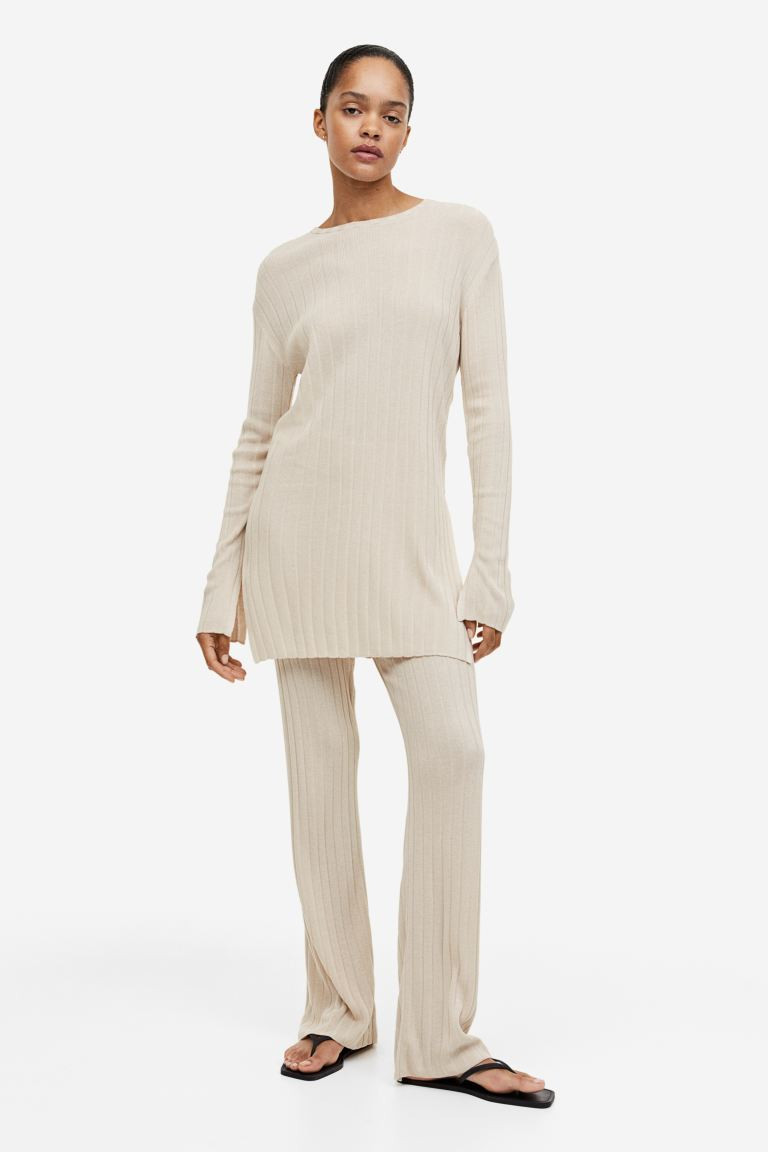 Rib-knit trousers | H&M (UK, MY, IN, SG, PH, TW, HK)