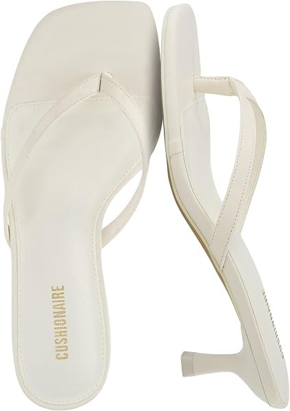 CUSHIONAIRE Miami Kitten Heels for Women, Thong Flip Flop Heeled Sandals with Memory Foam, Slip O... | Amazon (US)