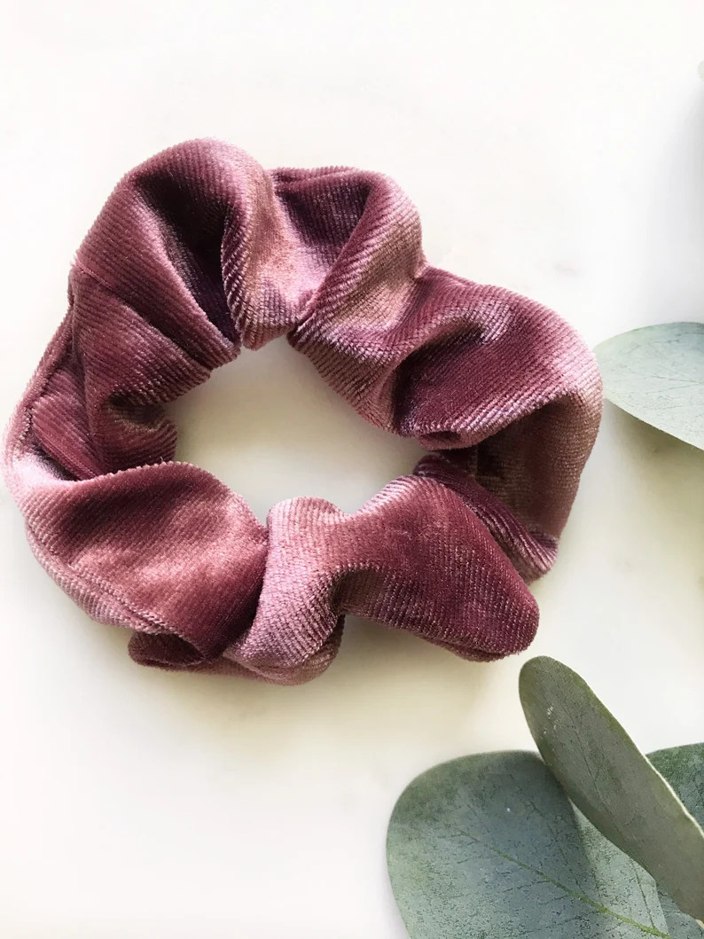 Dark Mauve Pink Velvet Scrunchie | Etsy (US)