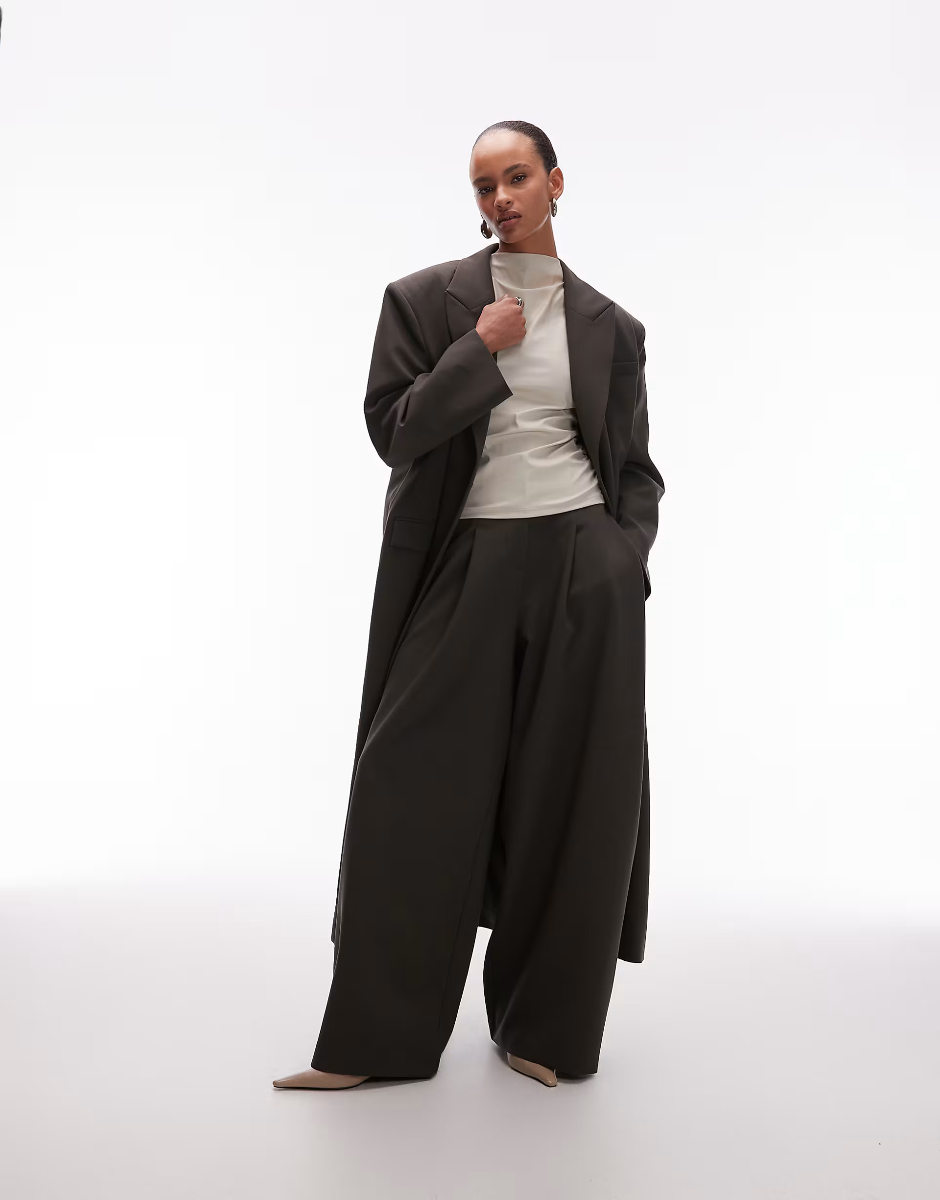 ASOS DESIGN oversized manzy maxi blazer in olive | ASOS | ASOS (Global)