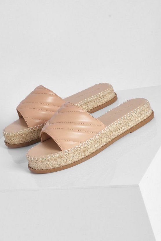 Quilted Espadrille Mule | Boohoo.com (US & CA)