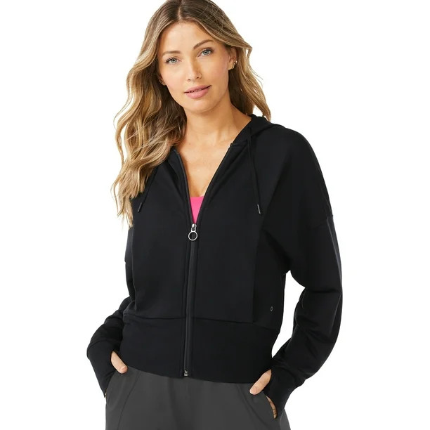 Sofia Active by Sofia Vergara Women's Zip Up Athletic Fleece Hoodie - Walmart.com | Walmart (US)