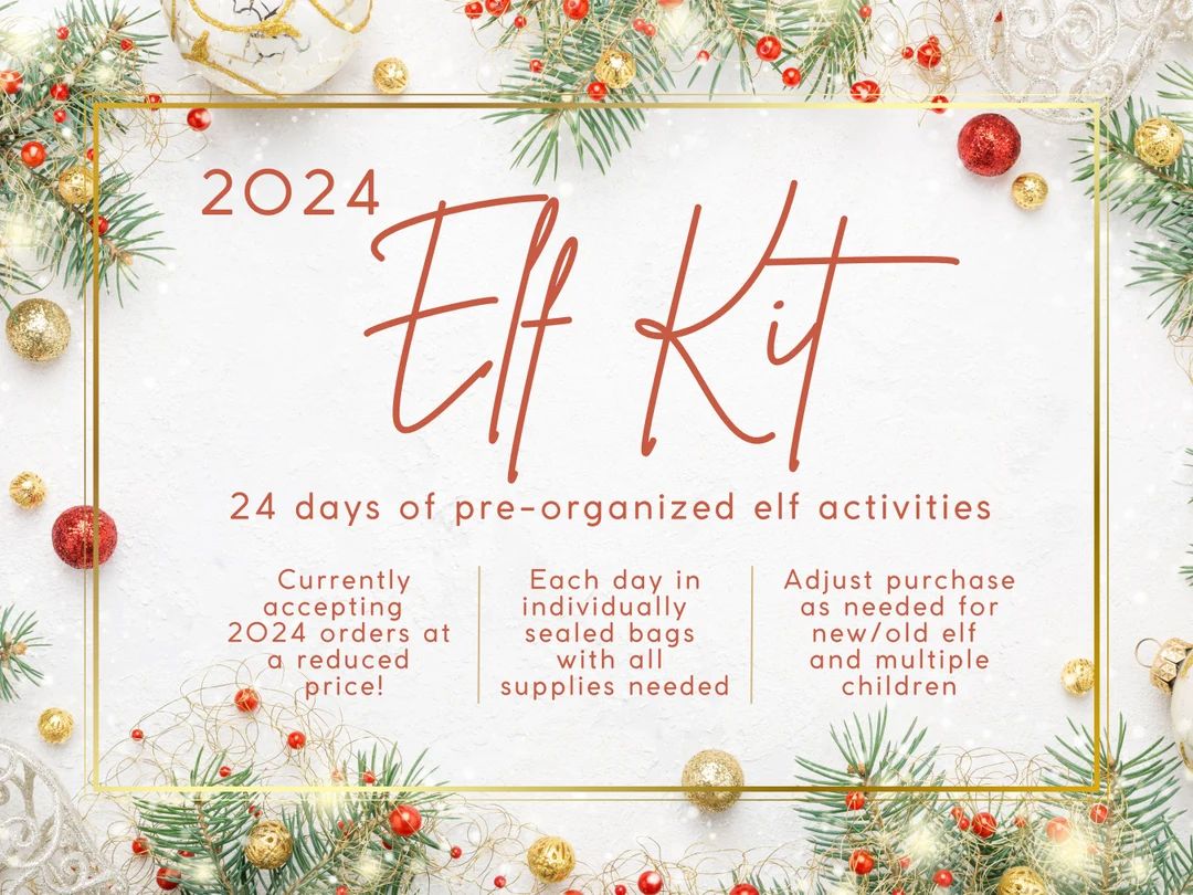 PRESALE 24 Day Elf Kit 2024 Christmas Elf Activities Kit Elf - Etsy | Etsy (US)
