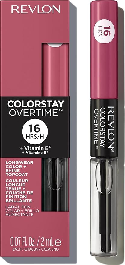 Revlon ColorStay Overtime Liquid Lipstick with Clear Lip Gloss, Long-Lasting Lip Color, Dual Ende... | Amazon (US)