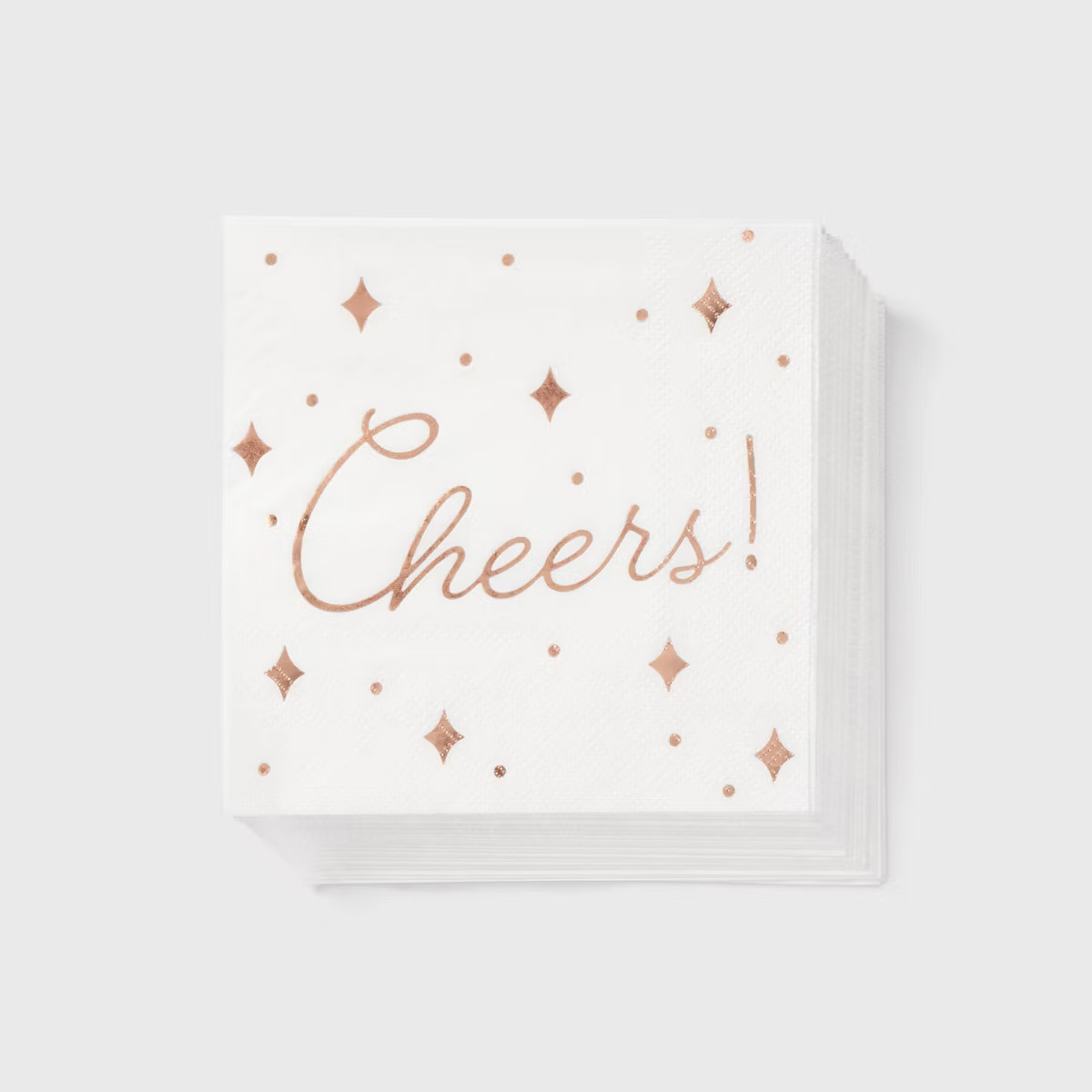 30ct Beverage Napkins 'Cheers' Rose Gold - Spritz™ | Target