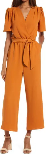 Fraiche by J Tie Front Wide Leg Jumpsuit | Nordstrom | Nordstrom