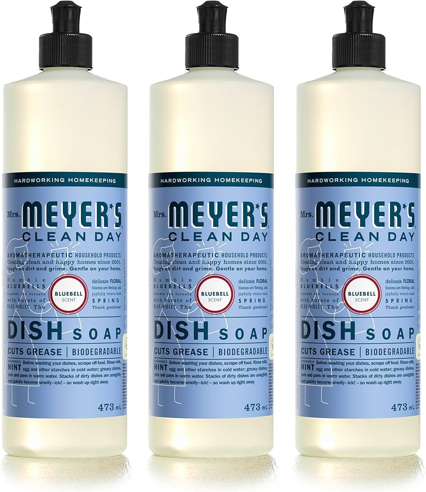Mrs. Meyer's Liquid Dish Soap, Biodegradable Formula, Bluebell, 16 fl. oz - Pack of 3 | Amazon (US)