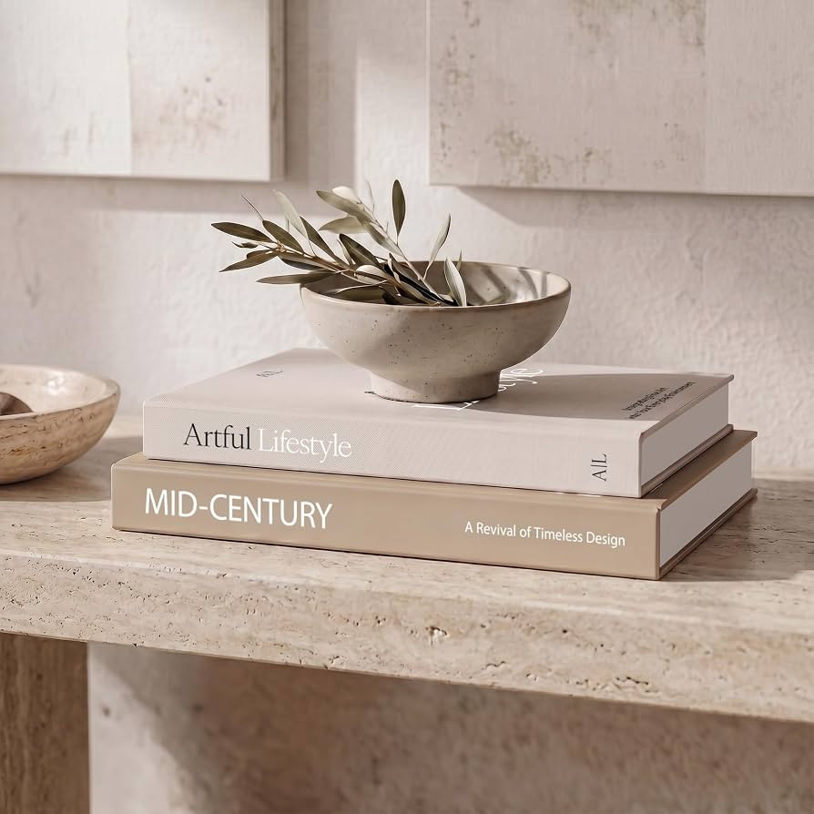 Aesthetic Decorative Books - Set of 2 Stylish Boxes Enhance Your Coffee Table, Bookshelf or Mante... | Amazon (US)