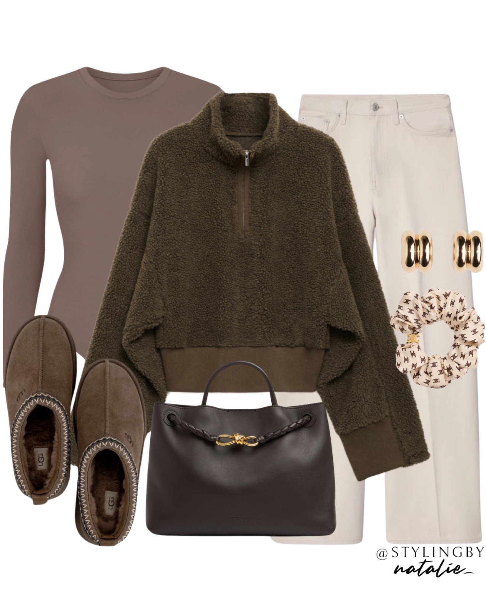 Brown outfit, fleece, wide leg jeans, Ugg tazz.

#LTKeurope #LTKautumn #LTKuk