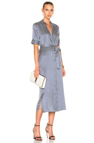 ATM Anthony Thomas Melillo Shirt Dress in Midnight & Chalk Stripe | FORWARD by elyse walker