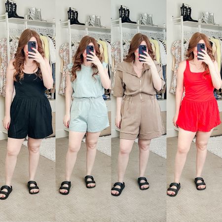 Summer rompers from amazon wearing size large in all. 

Mom outfit. Casual outfit. Summer outfit. 

#LTKFindsUnder50 #LTKFindsUnder100 #LTKMidsize