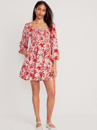 Fit & Flare Long-Sleeve Mini Dress for Women | Old Navy (US)