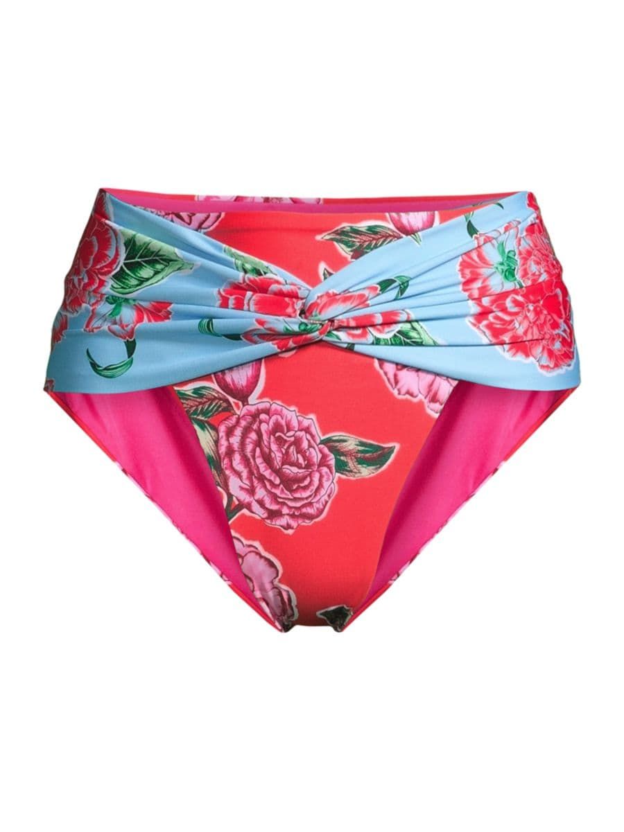 Fiorever Darcy Floral High-Rise Bikini Bottom | Saks Fifth Avenue