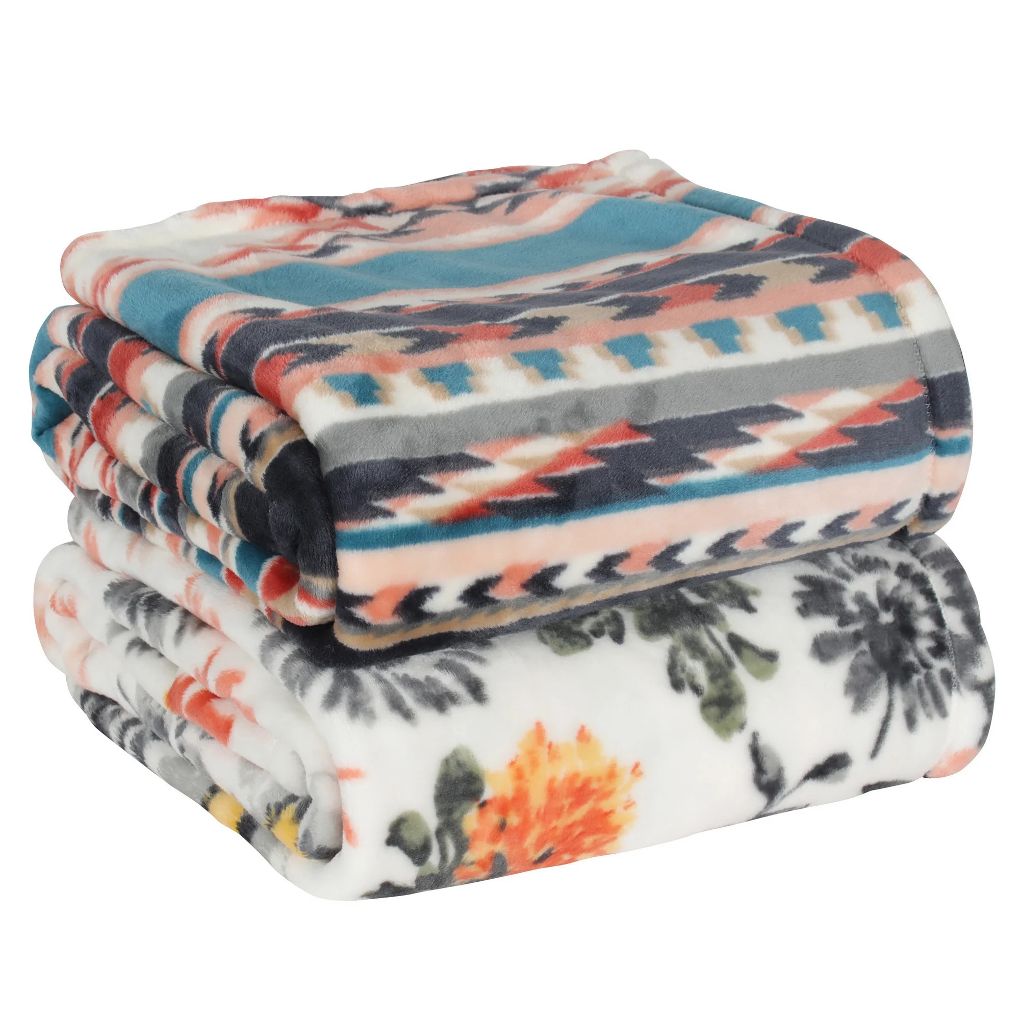 Better Homes & Gardens Oversized Velvet Plush Throw Blanket, 50" x 70", Floral | Walmart (US)