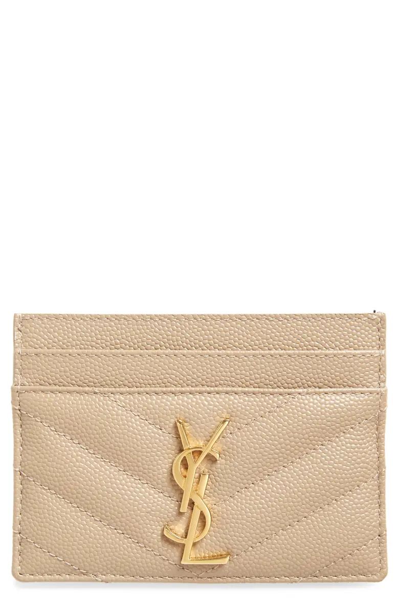 Monogram Quilted Leather Credit Card Case | Nordstrom