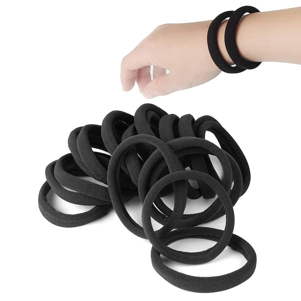 20 PCS Large Hair Ties for Thick Hair Black Hair Bands for Women Men and Girls No Damage Stretchy... | Amazon (US)