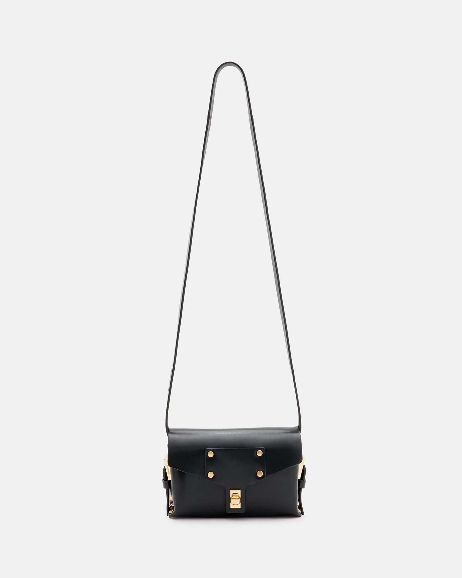 Miro Mini Leather Crossbody Bag Black | ALLSAINTS | AllSaints UK