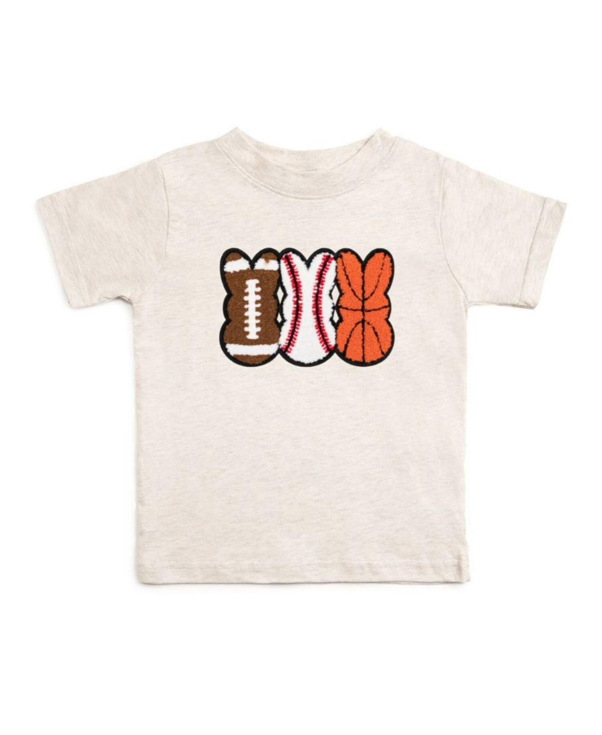 Sweet Wink Little Boys Sports Peeps Patch Easter Short Sleeve T-Shirt - Natural heather | Macy's