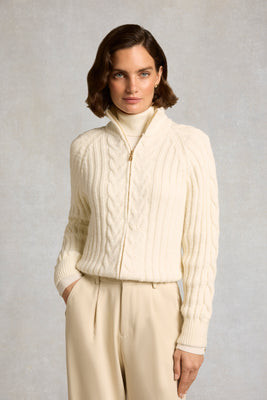 Elveden Zip Knit (Natural) | Holland Cooper