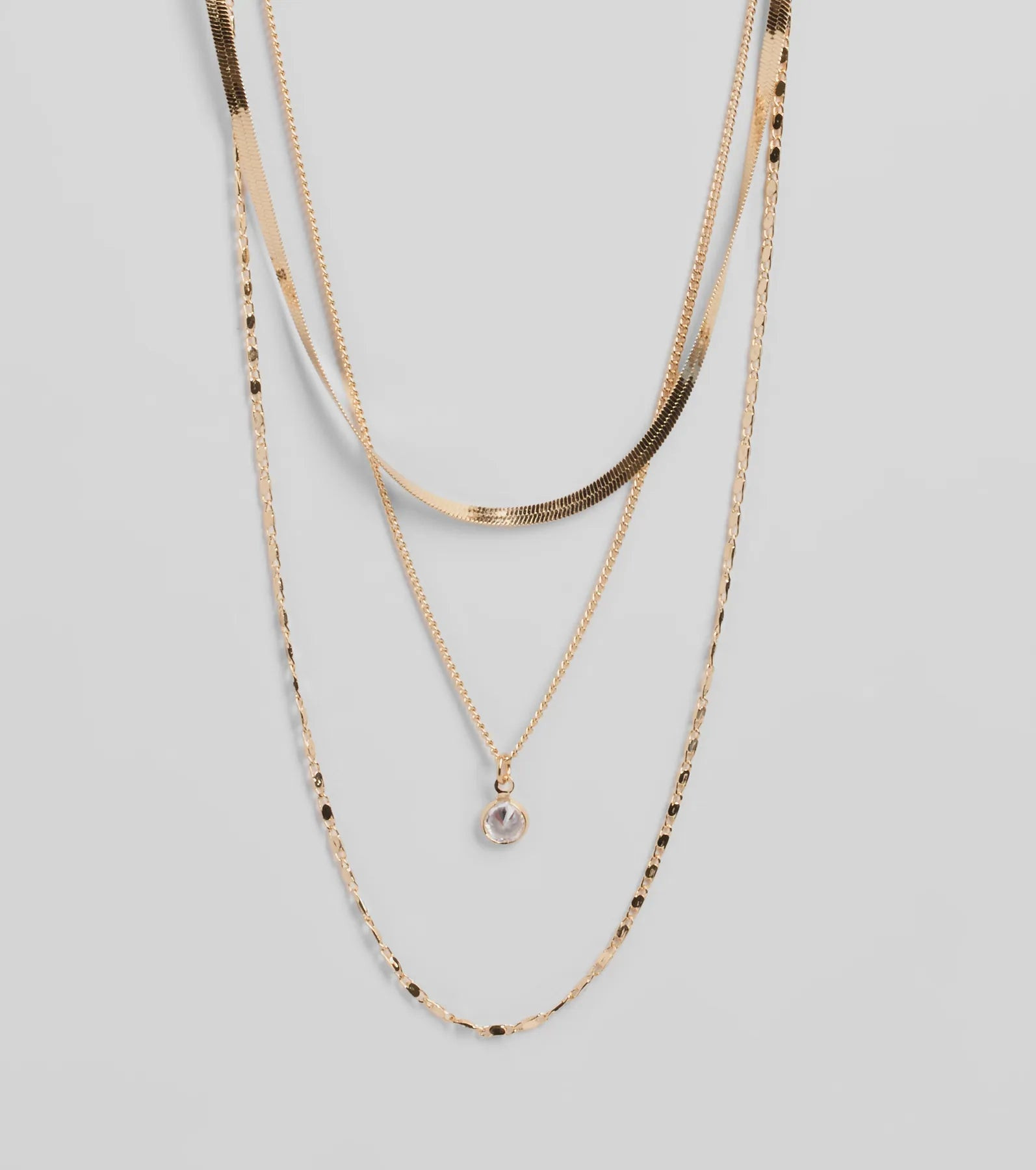 Covetable Layered Rhinestone Charm Necklace Set | Windsor Stores