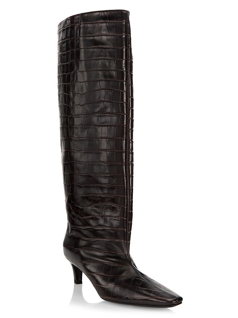 Totême The Wide Shaft Croc-Embossed Leather Boots | Saks Fifth Avenue