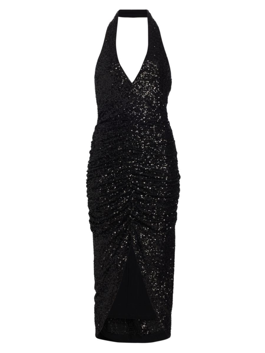 Sequin Halter Midi-Dress | Saks Fifth Avenue