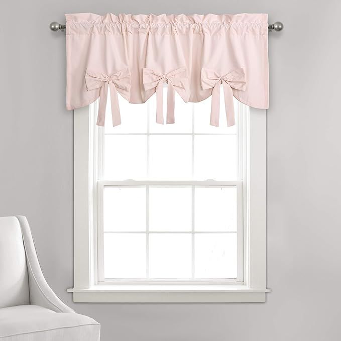 Lush Decor, 18" x 52", Blush Melody Bow Window Curtain Valance, 2" Header | Amazon (US)