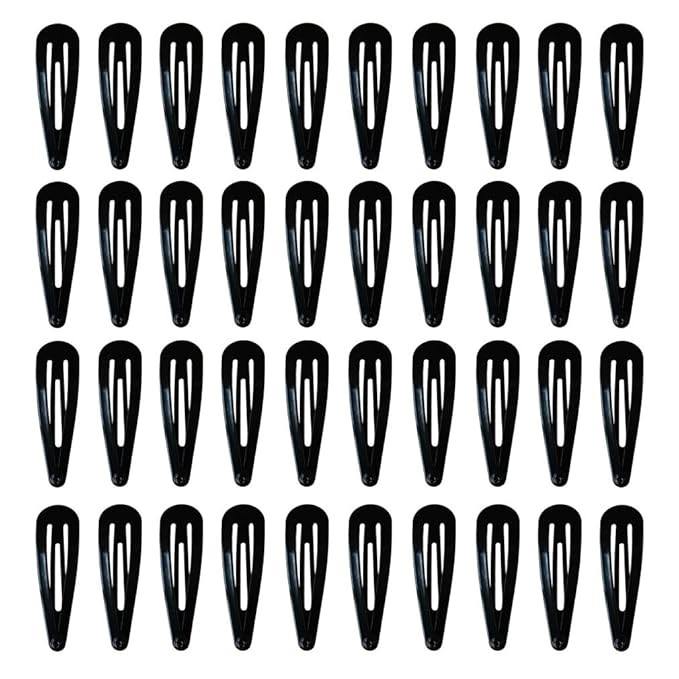 40 Pack Black 2 Inch Barrettes Women Metal Snap Hair Clips Accessories | Amazon (US)