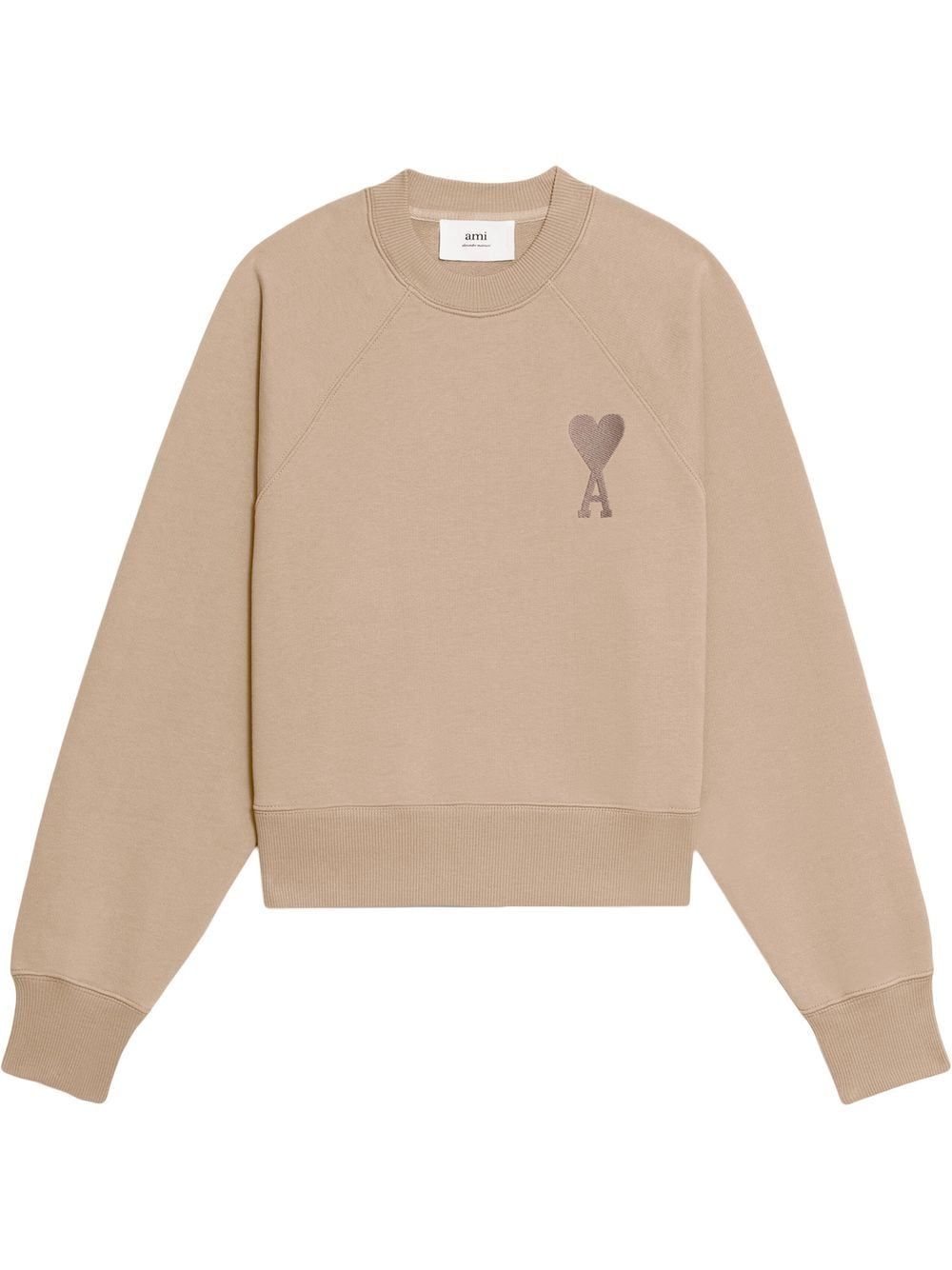 AMI Paris Ami De Coeur Organic Cotton Sweatshirt - Farfetch | Farfetch Global