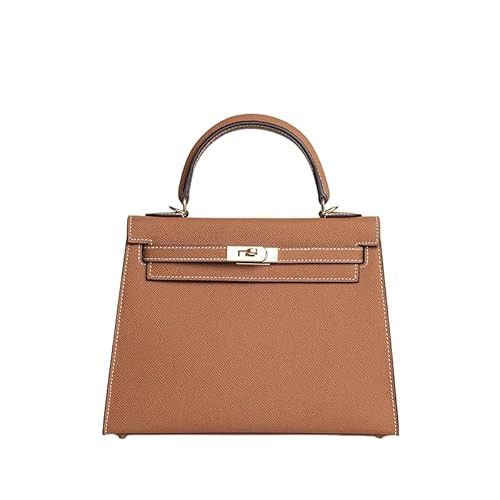Designer Style Versatile Crossbody Bag - Women's Office Worker Mini Top-handle Tote Bag (Gold Brown (Golden Buckle), Large28cm) | Amazon (US)
