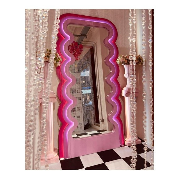 Illuminated Squiggle Full Length Mirror  Led Lighted Floor | Etsy | Etsy (US)