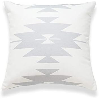 Hofdeco Boho Style Decorative Throw Pillow Cover ONLY, Southwestern Tribal Aztec Pillow, Gray Whi... | Amazon (US)