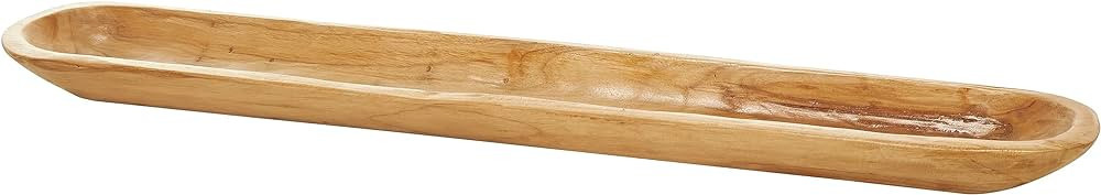 Deco 79 Teak Wood Handmade Live Edge Tray, 36" x 7" x 3", Brown | Amazon (US)