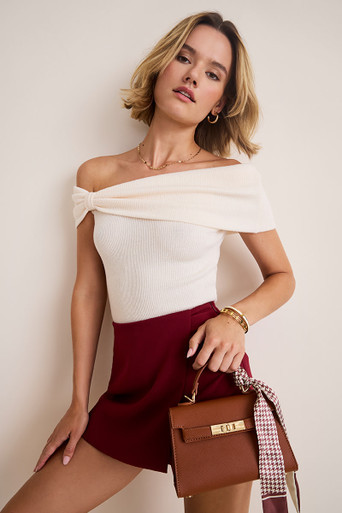Kristie Bow‑Knot Off‑Shoulder Top | Francesca's