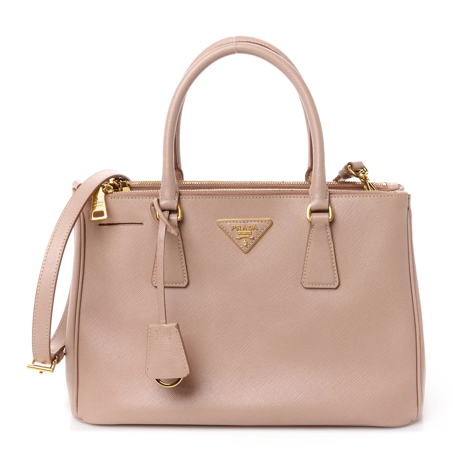 Saffiano Small Galleria Double Zip Tote Cammeo | FASHIONPHILE (US)