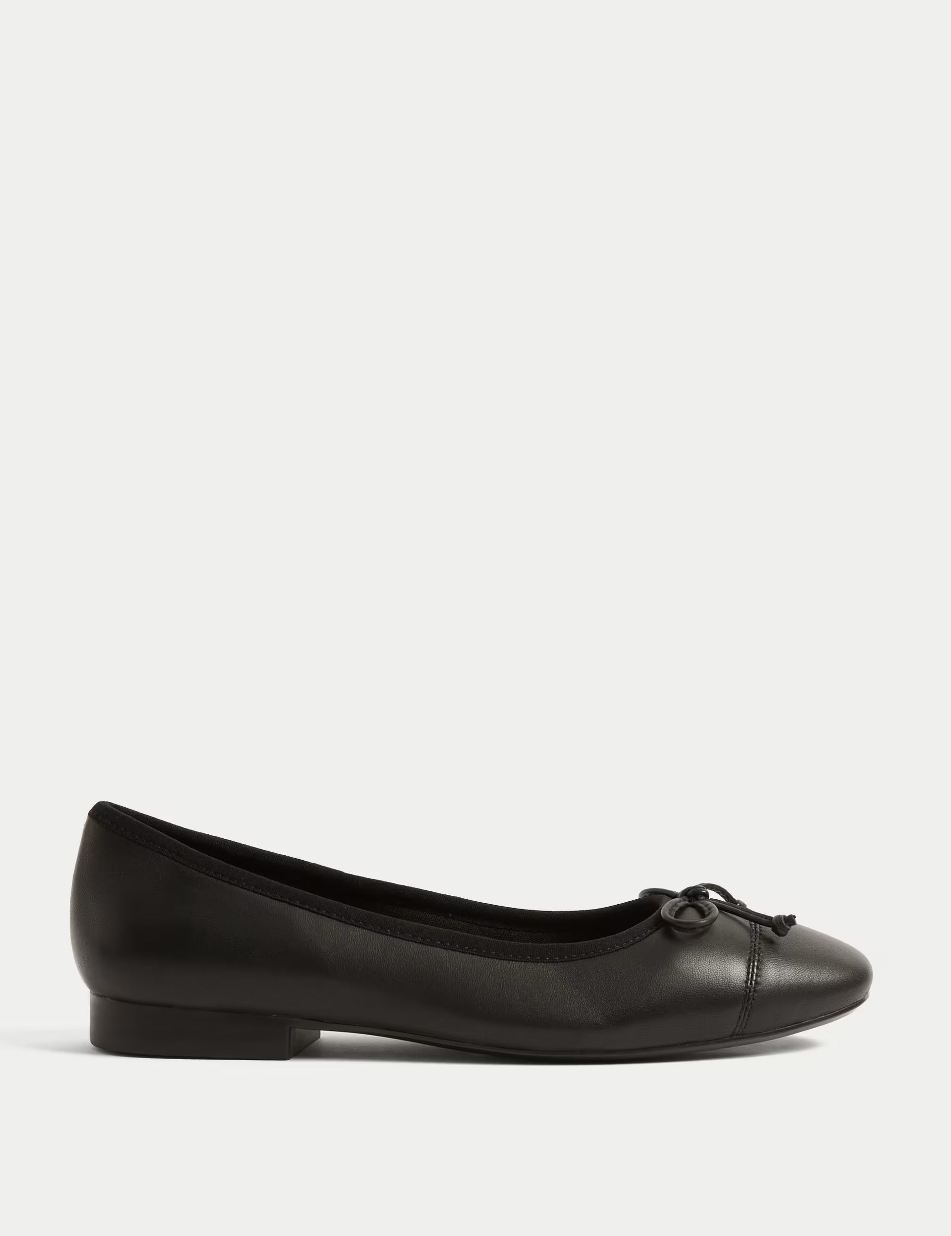 Leather Bow Flat Ballet Pumps | Marks & Spencer (UK)