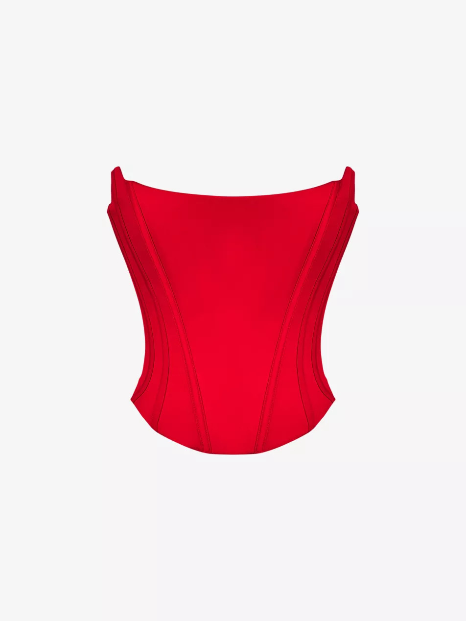 Genevieve boned satin corset | Selfridges