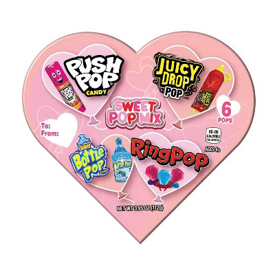 Bazooka Valentine's Day Sweet Pop Heart Box Candy - 3.95oz | Target