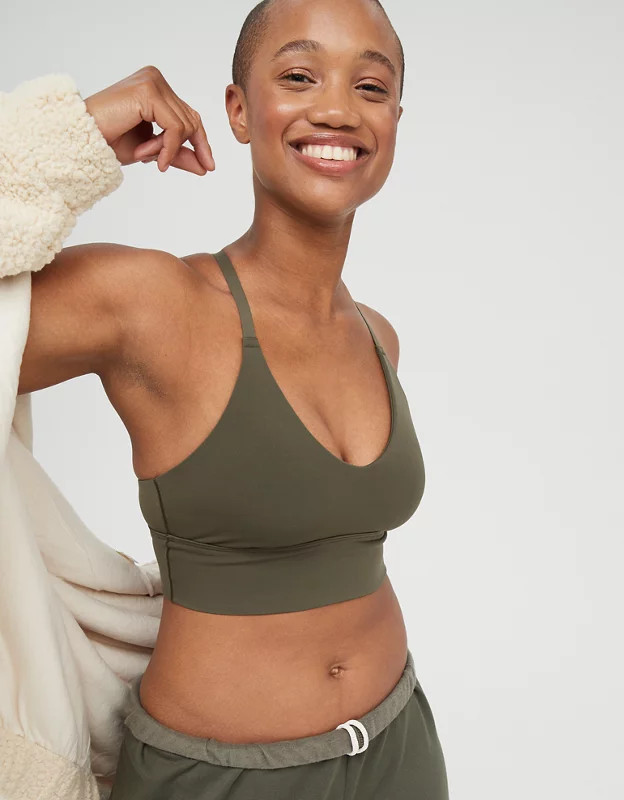OFFLINE By Aerie Real Me Strappy Back Sports Bra | American Eagle Outfitters (US & CA)
