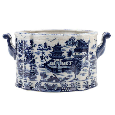 Chinoiserie Blue & White Handled Cachepot Foot Bath Planter 13.5"  | eBay | eBay US