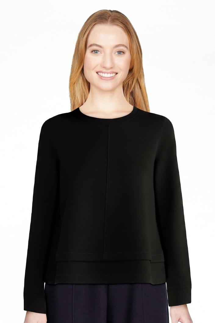 Scoop Women's and Women's Plus Scubaknit Cropped Tiered Top, Sizes XS-4X | Walmart (US)
